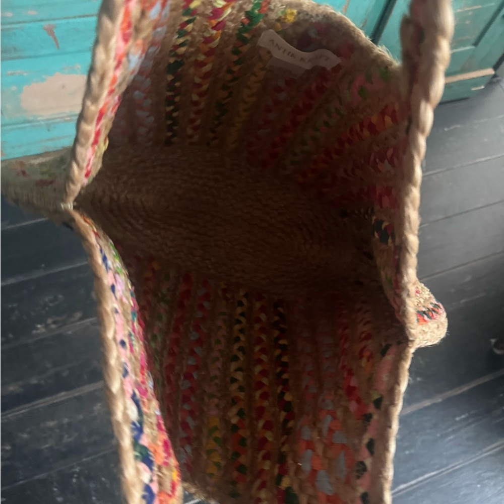Antik Kraft Multicolor Braided Straw Tote - Picture 13 of 14